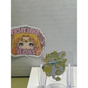 Bright Bat Enamel Pin Lemon Cow